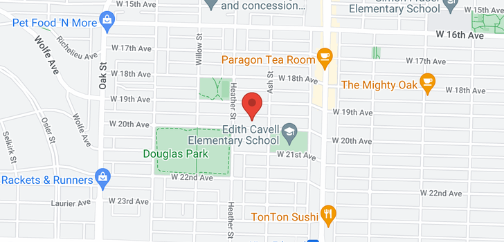 map of 645 W 20TH AVENUE